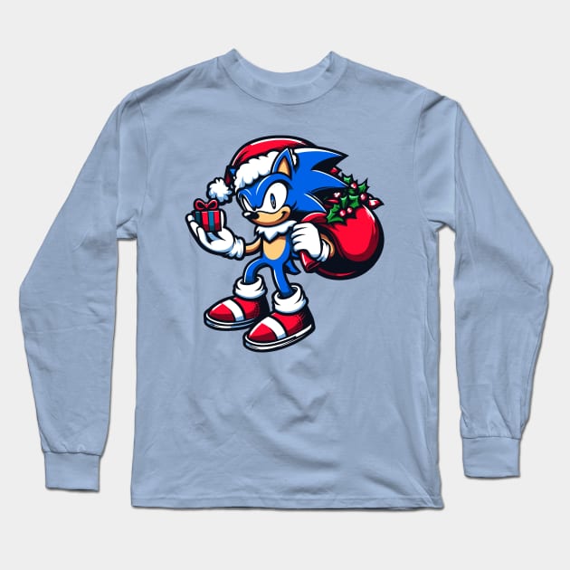 Sonic The Xmas 04 Long Sleeve T-Shirt by romancenemy